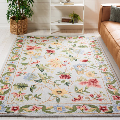 Tapis en laine SAFAVIEH fait main Chelsea Yauhenia à motif floral de style campagnard français