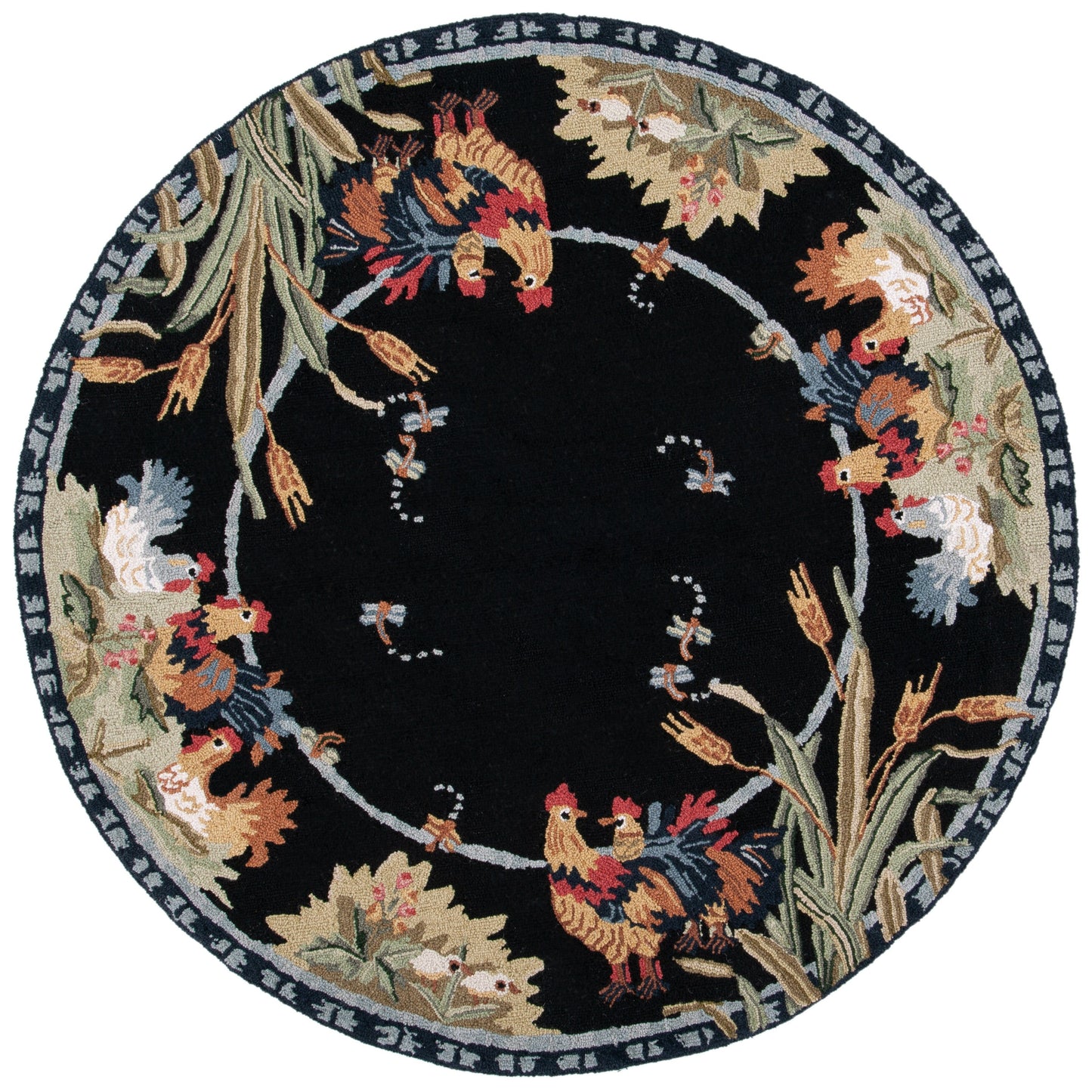 Tapis en laine SAFAVIEH fait main Chelsea Yauheniya motif coq de campagne française