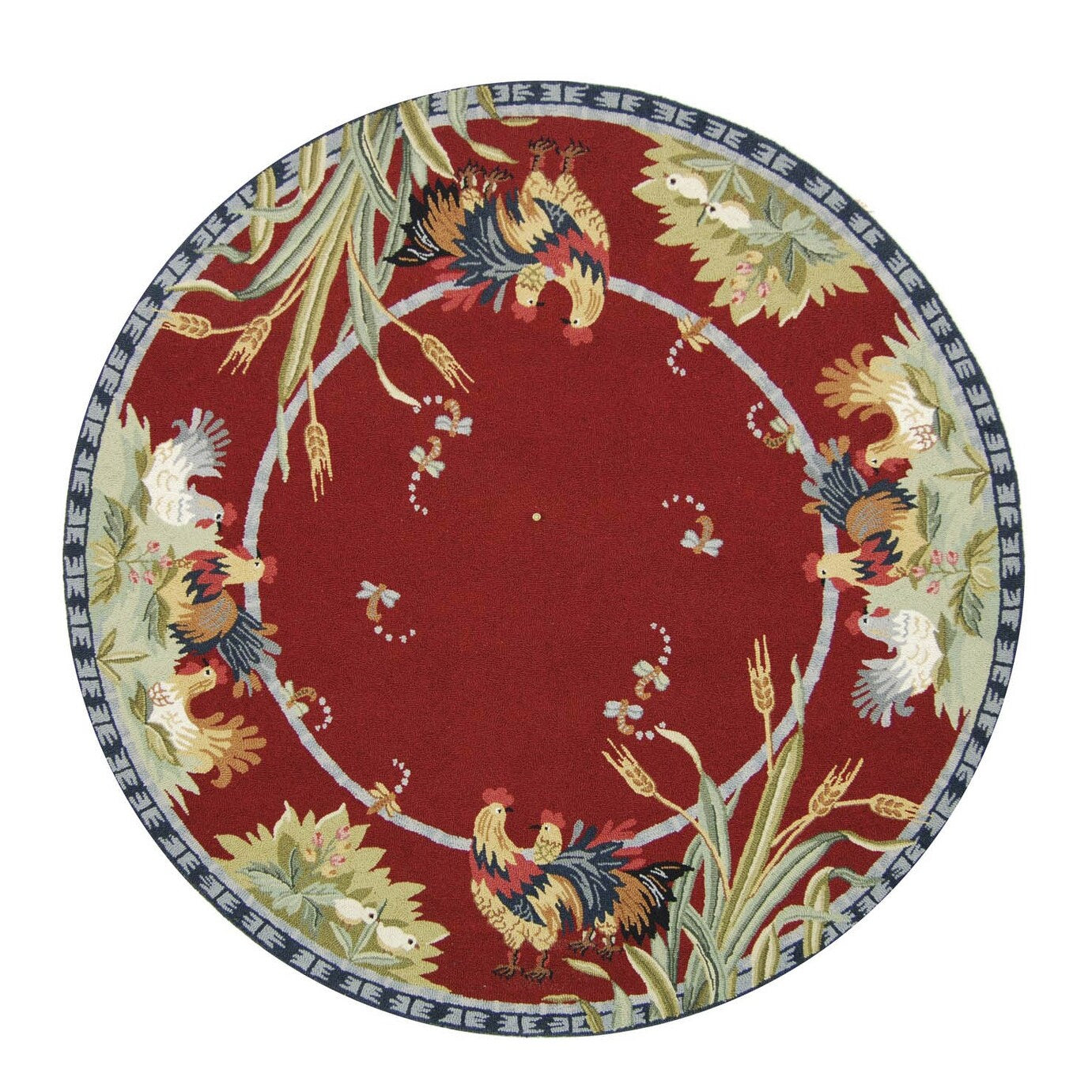 Tapis en laine SAFAVIEH fait main Chelsea Yauheniya motif coq de campagne française