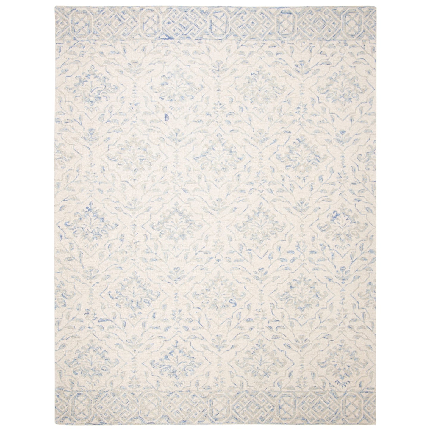 Tapis en laine Elvedina à motif floral, teint à la main par SAFAVIEH