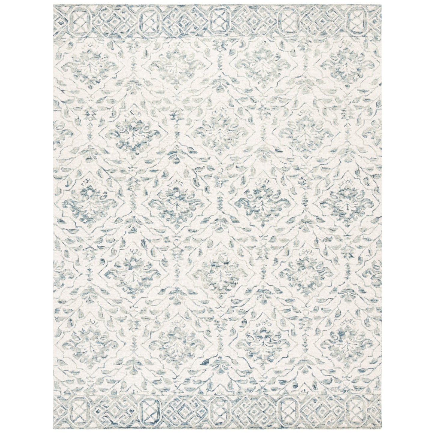 Tapis en laine Elvedina à motif floral, teint à la main par SAFAVIEH