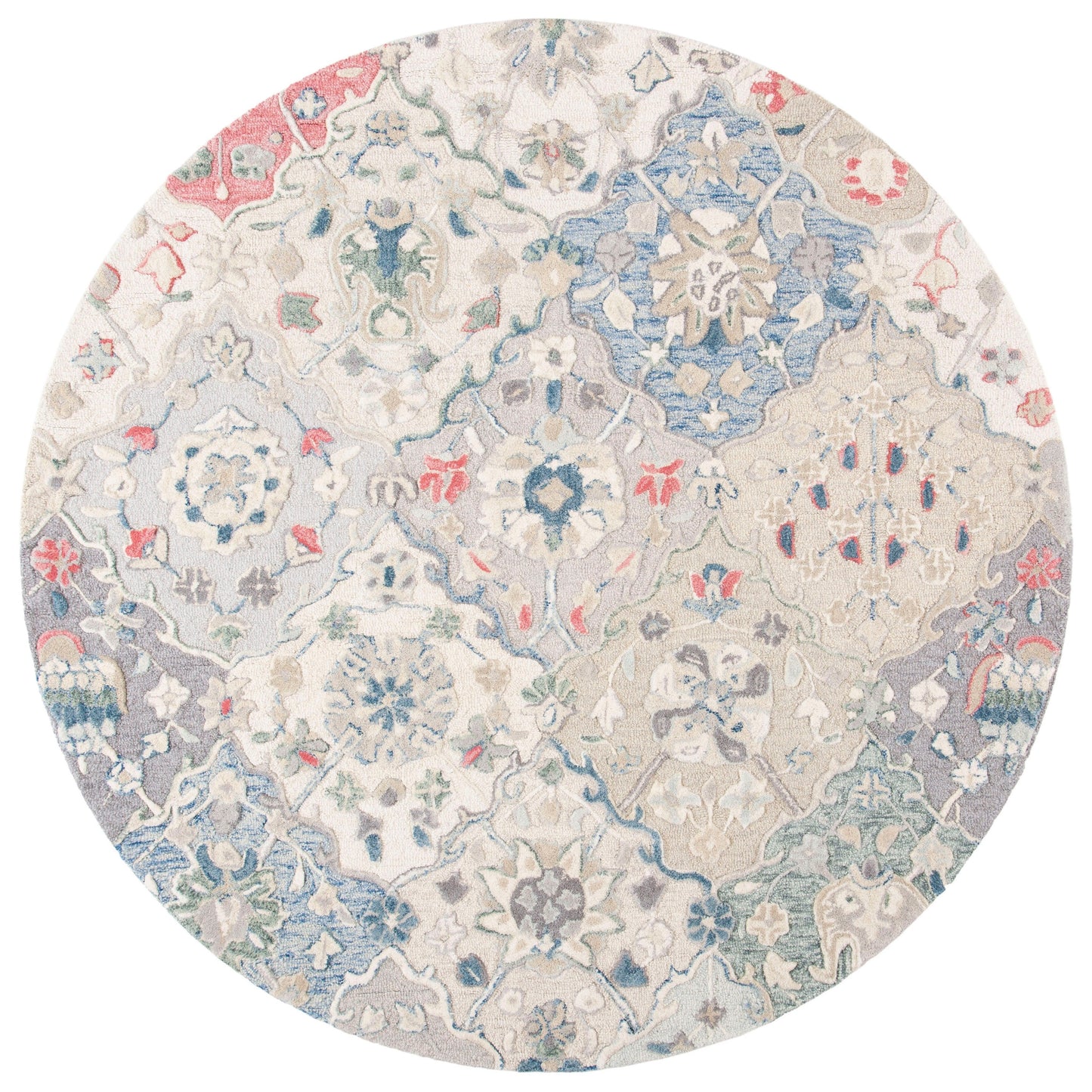 Tapis en laine imprimé floral glamour fait main SAFAVIEH