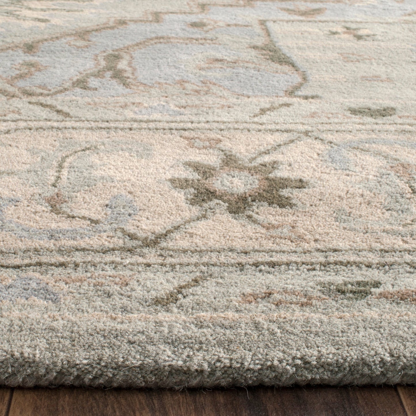 Tapis oriental traditionnel en laine SAFAVIEH fait main, style Dahlia flottant, héritage.