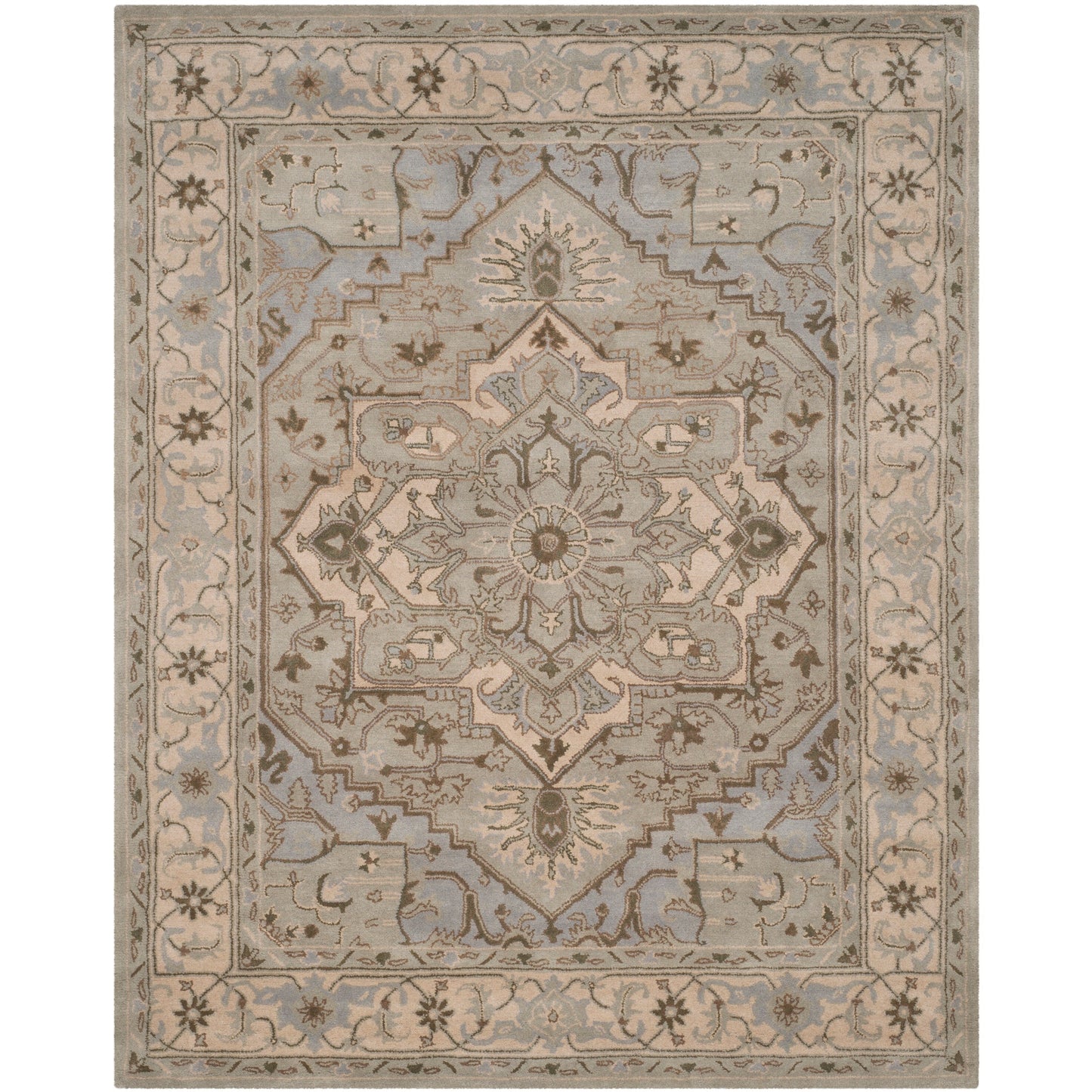 Tapis oriental traditionnel en laine SAFAVIEH fait main, style Dahlia flottant, héritage.