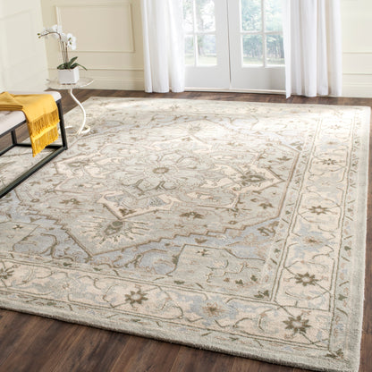 Tapis oriental traditionnel en laine SAFAVIEH fait main, style Dahlia flottant, héritage.
