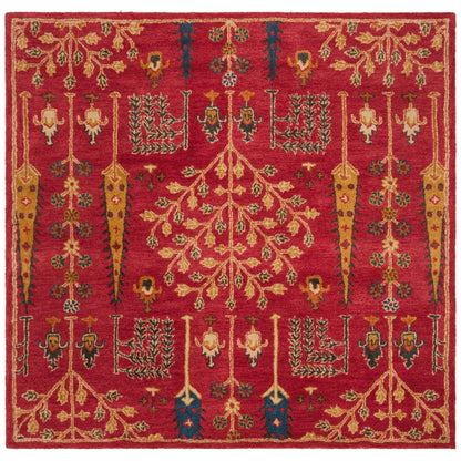 Tapis oriental traditionnel en laine SAFAVIEH fait main, motif floral, style classique.