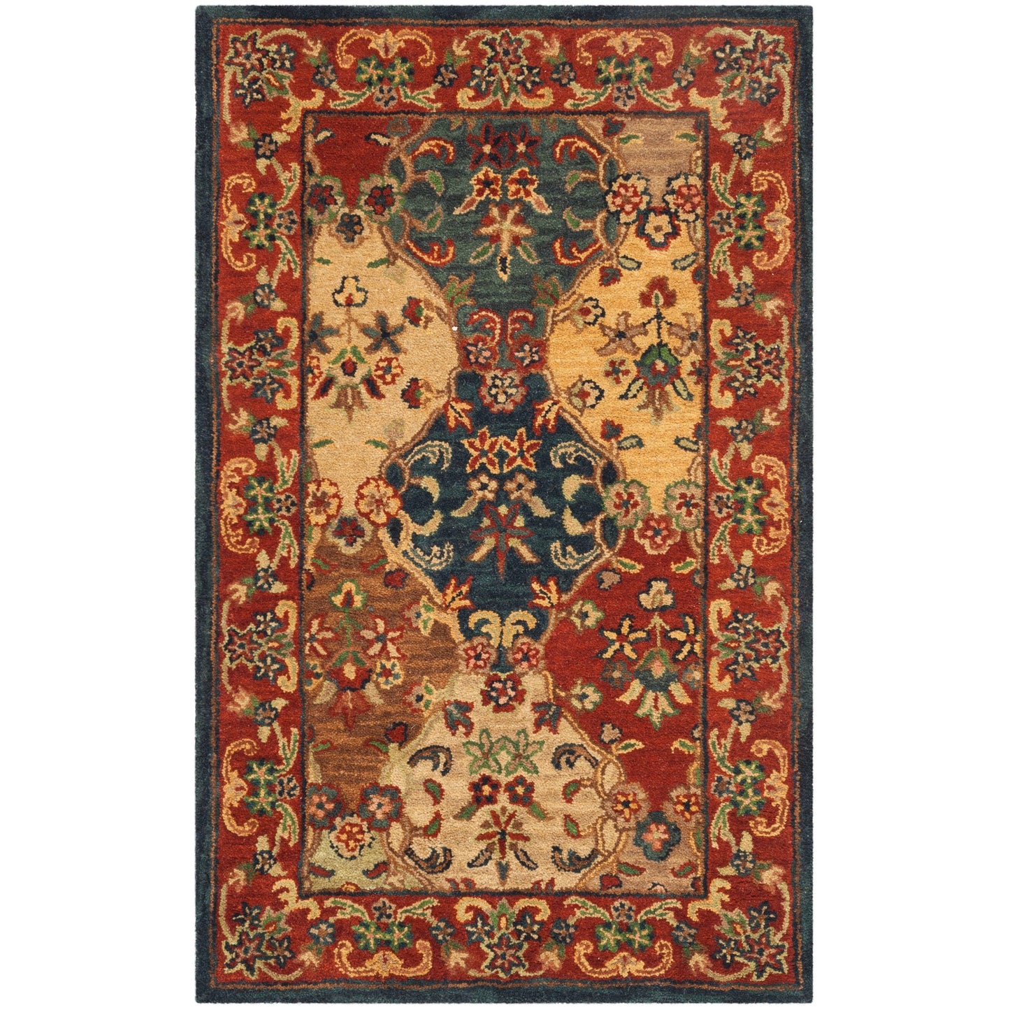 Tapis oriental traditionnel en laine SAFAVIEH fait main, motif reptiles.