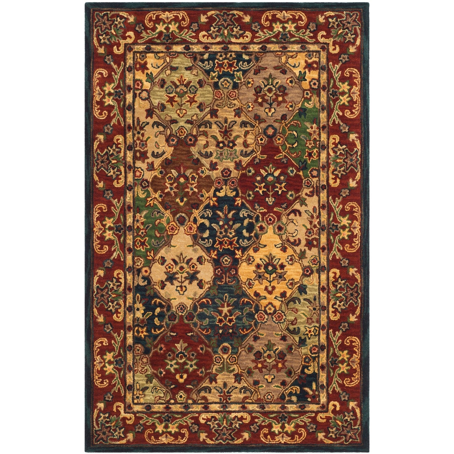 Tapis oriental traditionnel en laine SAFAVIEH fait main, motif reptiles.