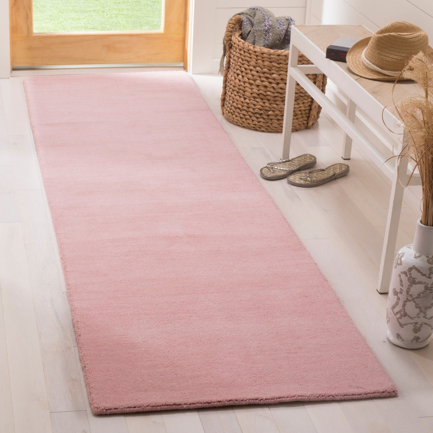 Tapis moderne en laine SAFAVIEH fait main, bordure en palmier de l'Himalaya