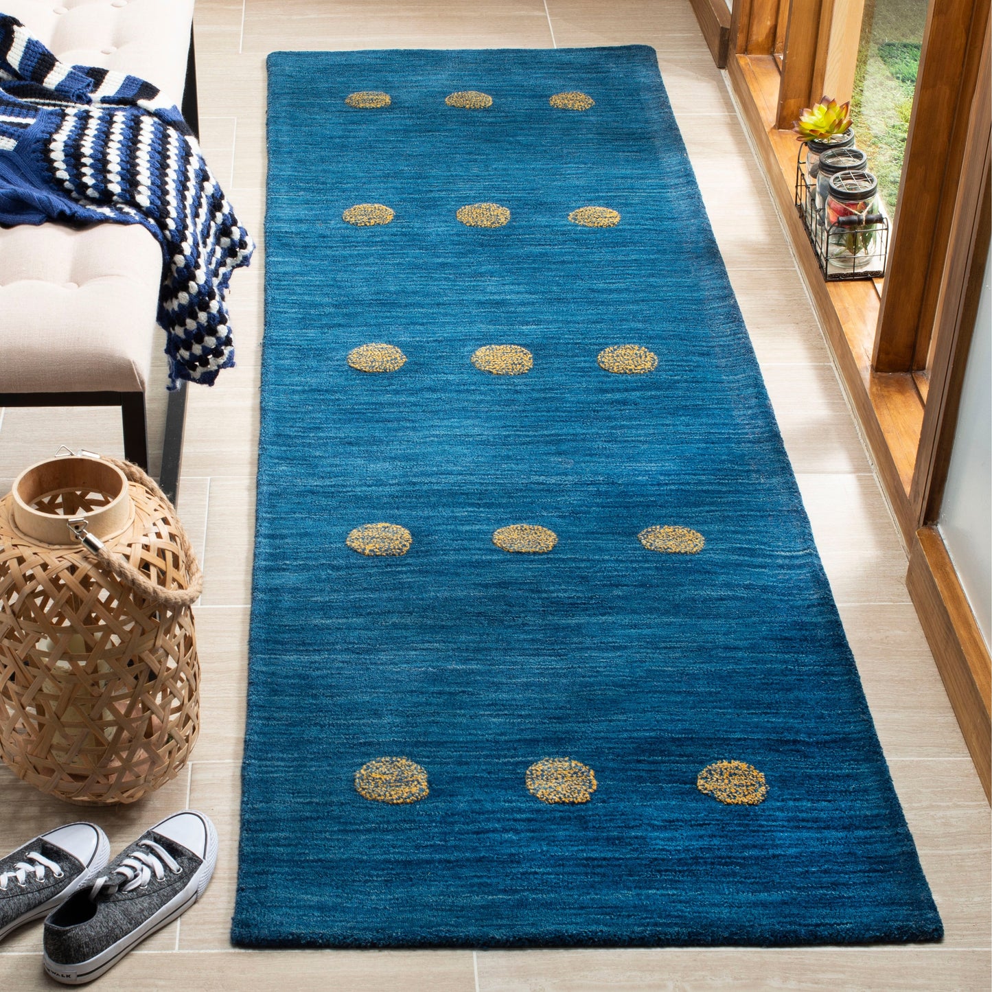 Tapis moderne en laine SAFAVIEH, fait main, motif coquelicot de l'Himalaya