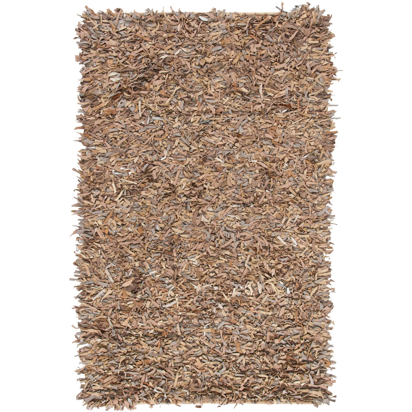 SAFAVIEH Tapis en cuir moderne à poils longs Blayne fait à la main