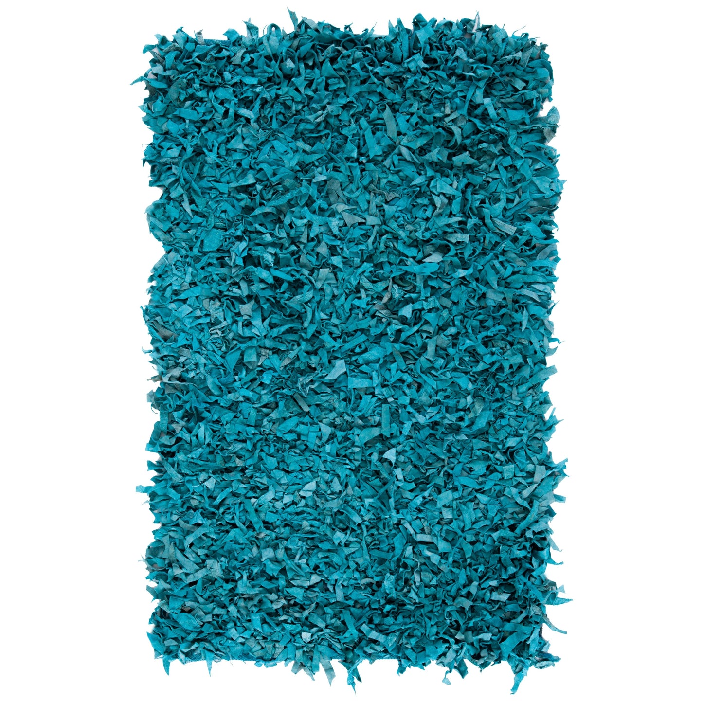Tapis décoratif moderne SAFAVIEH en cuir shaggy fait main Doinita