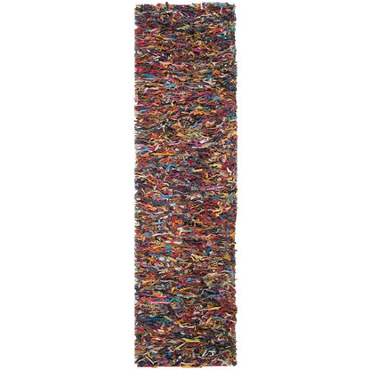 Tapis décoratif moderne SAFAVIEH en cuir shaggy fait main Doinita