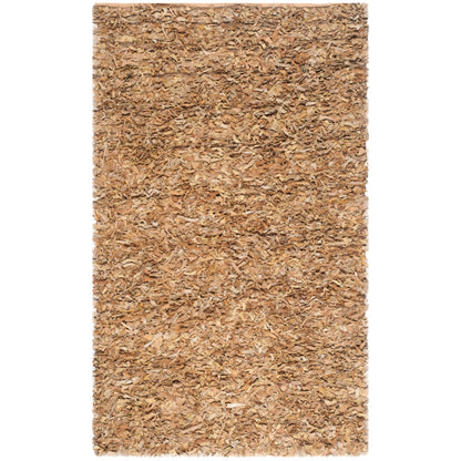 Tapis décoratif moderne SAFAVIEH en cuir shaggy fait main Doinita