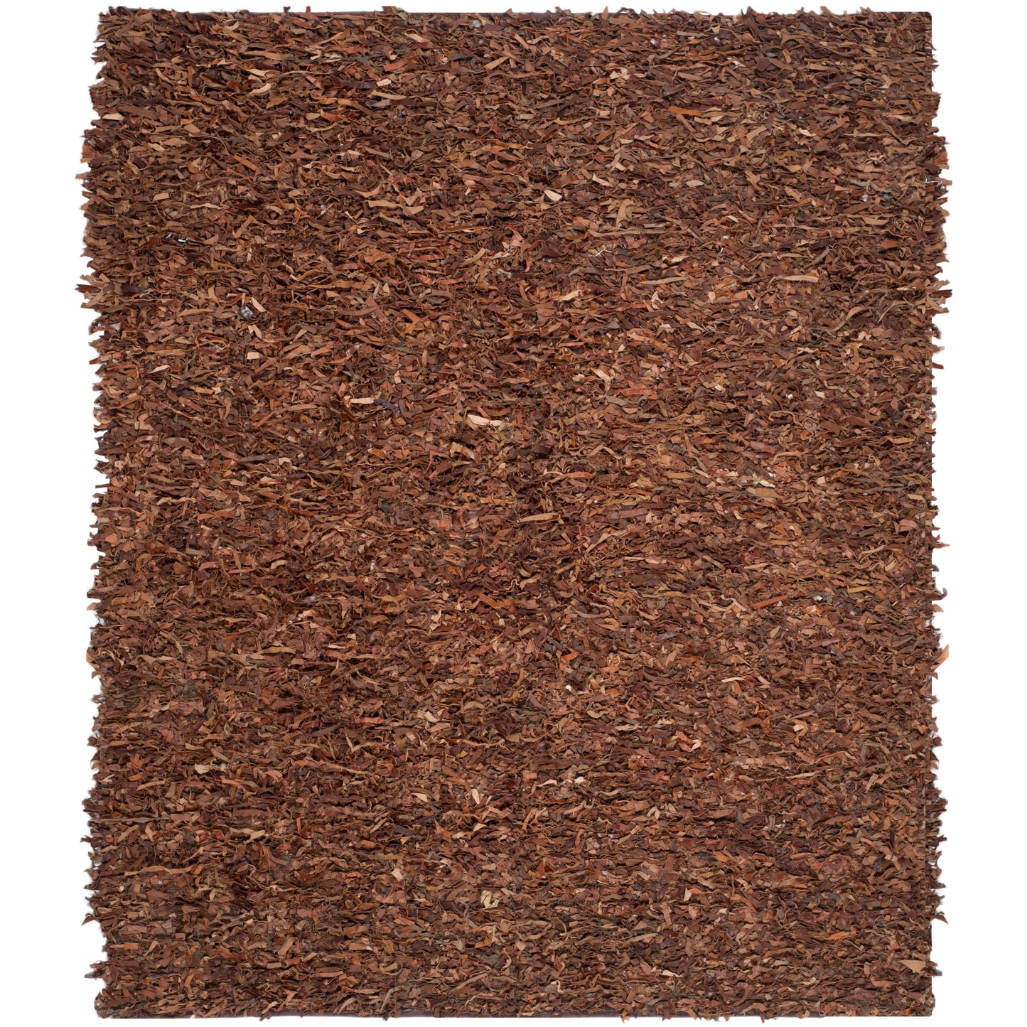 Tapis décoratif moderne SAFAVIEH en cuir shaggy fait main Doinita