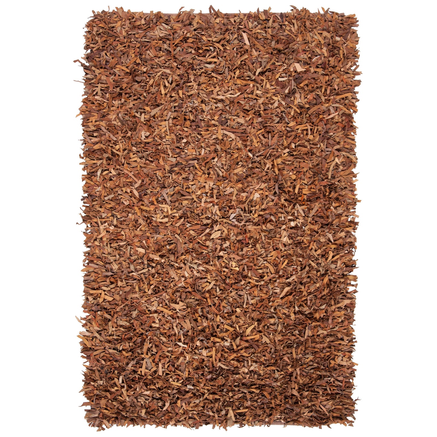 Tapis décoratif moderne SAFAVIEH en cuir shaggy fait main Doinita