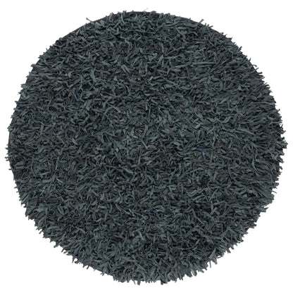 Tapis décoratif moderne SAFAVIEH en cuir shaggy fait main Doinita