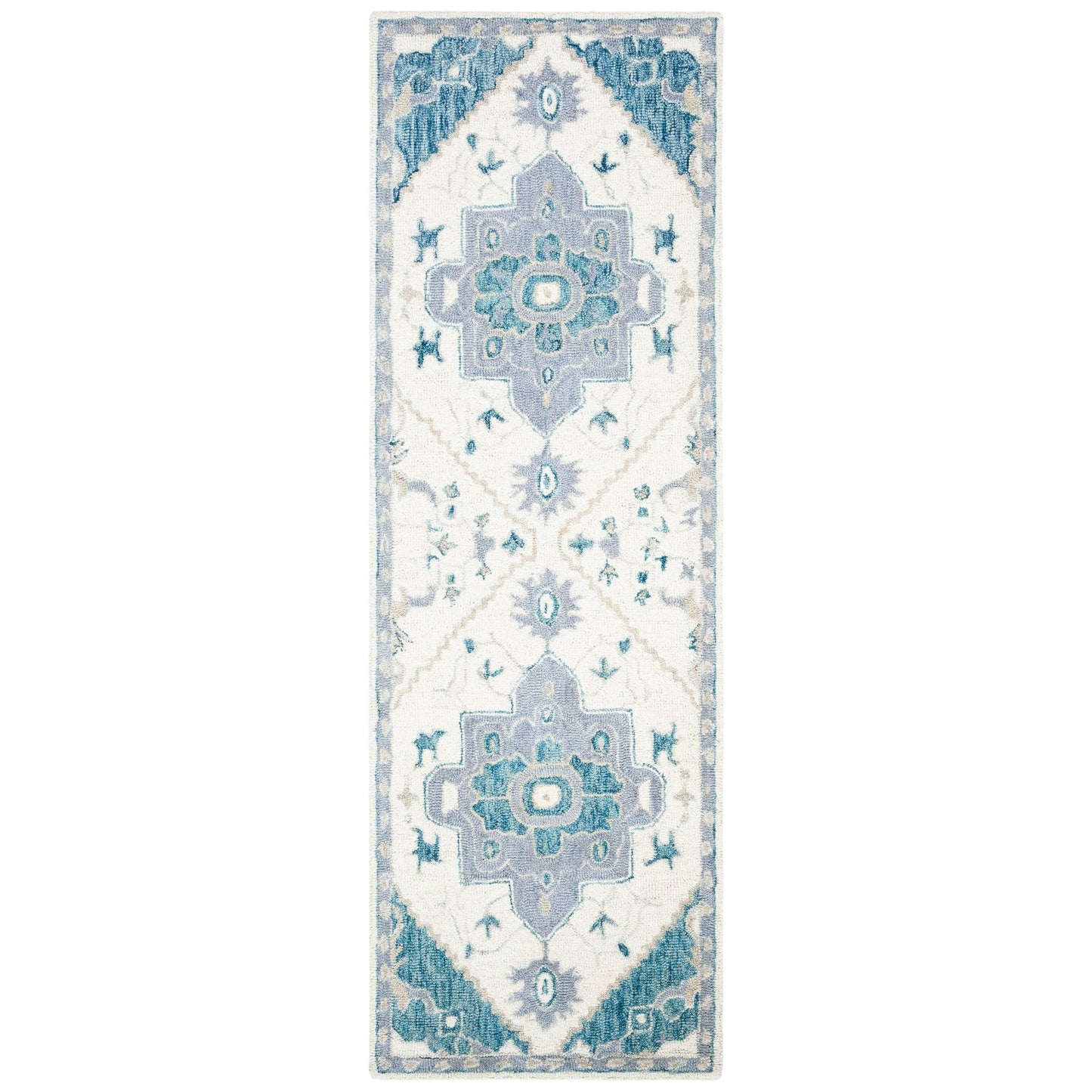Tapis en laine SAFAVIEH à micro-boucles, motif médaillon Gulseven, fait main