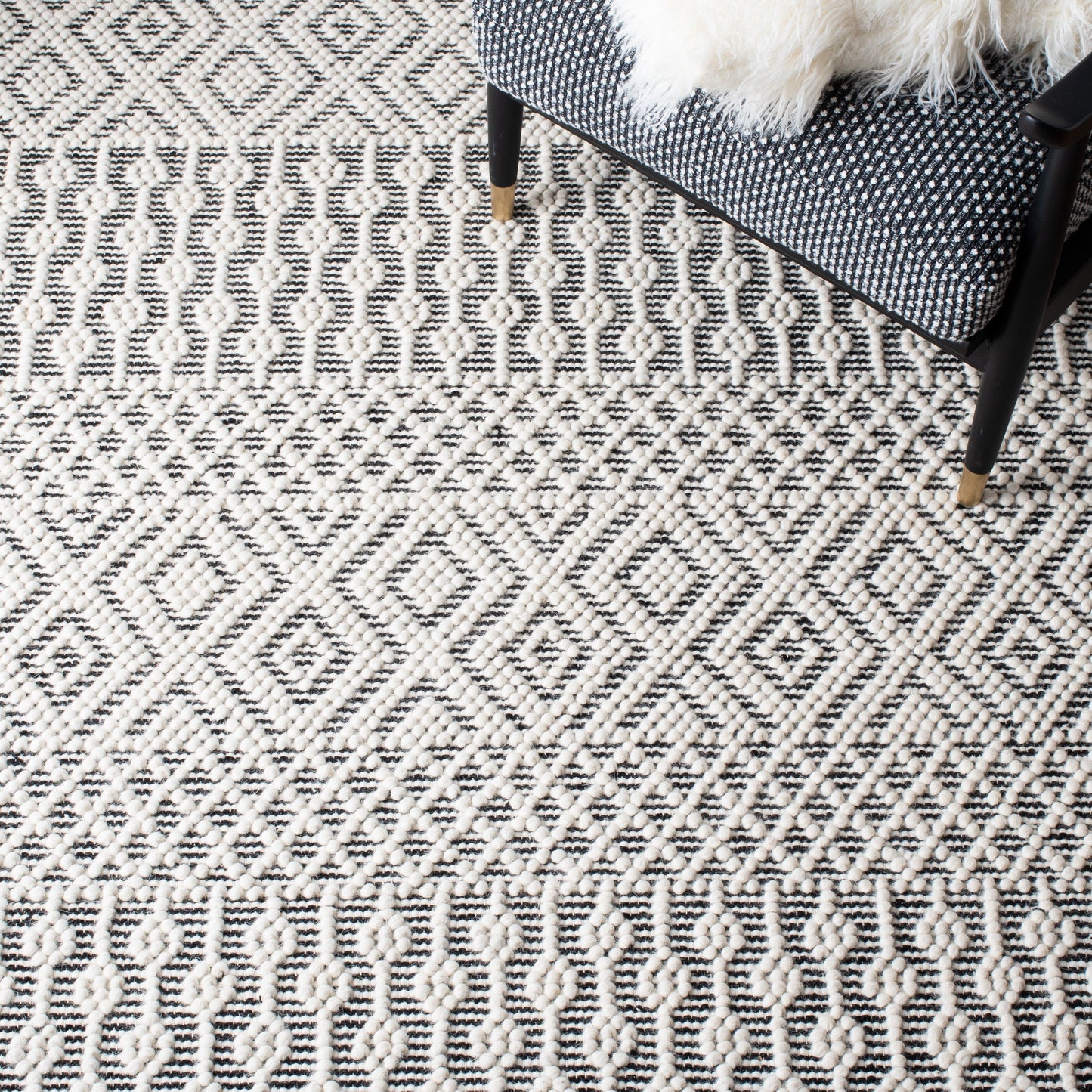 Tapis à franges en laine Natura Estel fait main SAFAVIEH