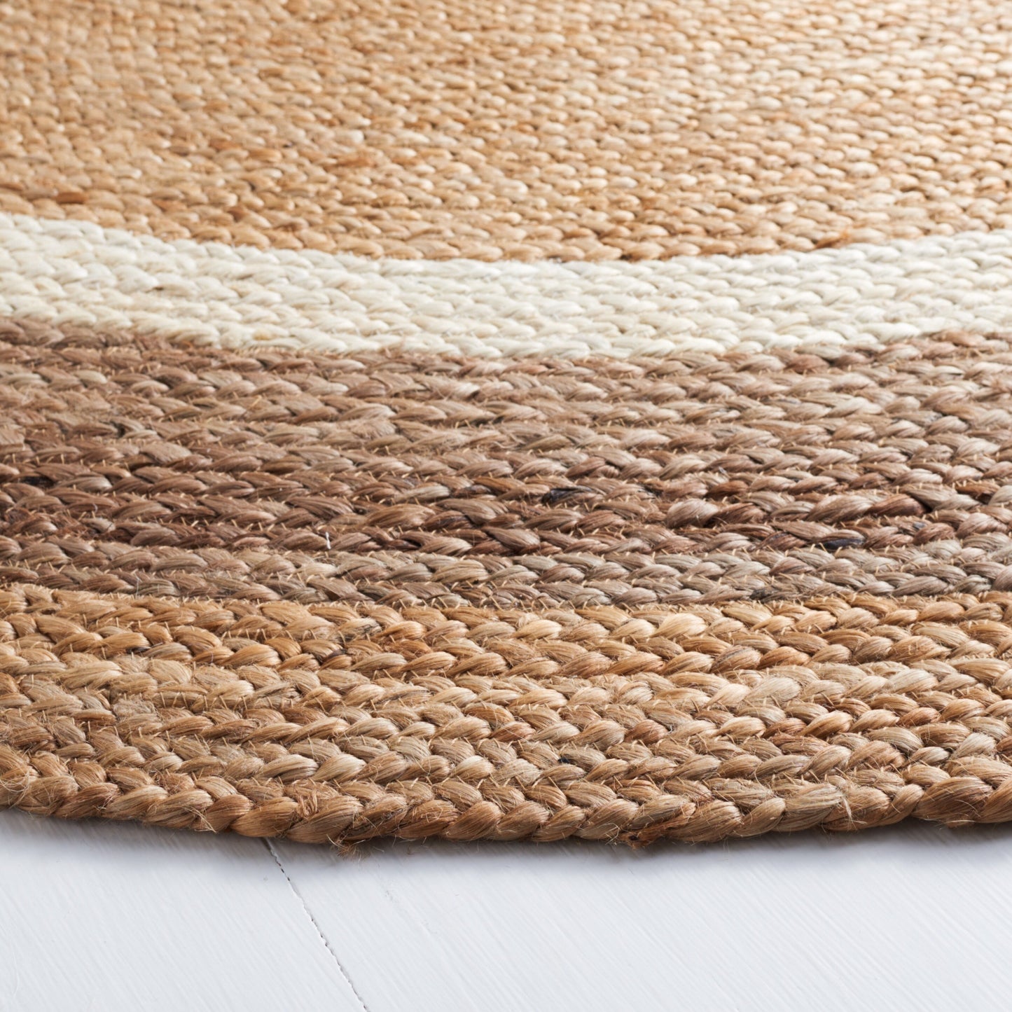 SAFAVIEH Tapis en jute avec bordure Antonije en fibre naturelle fait à la main