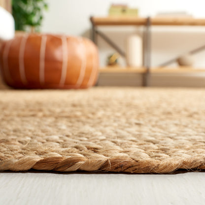 Tapis rond en jute à bordure Jolette en fibres naturelles fait main SAFAVIEH
