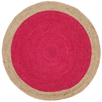 Tapis rond en jute à bordure Jolette en fibres naturelles fait main SAFAVIEH