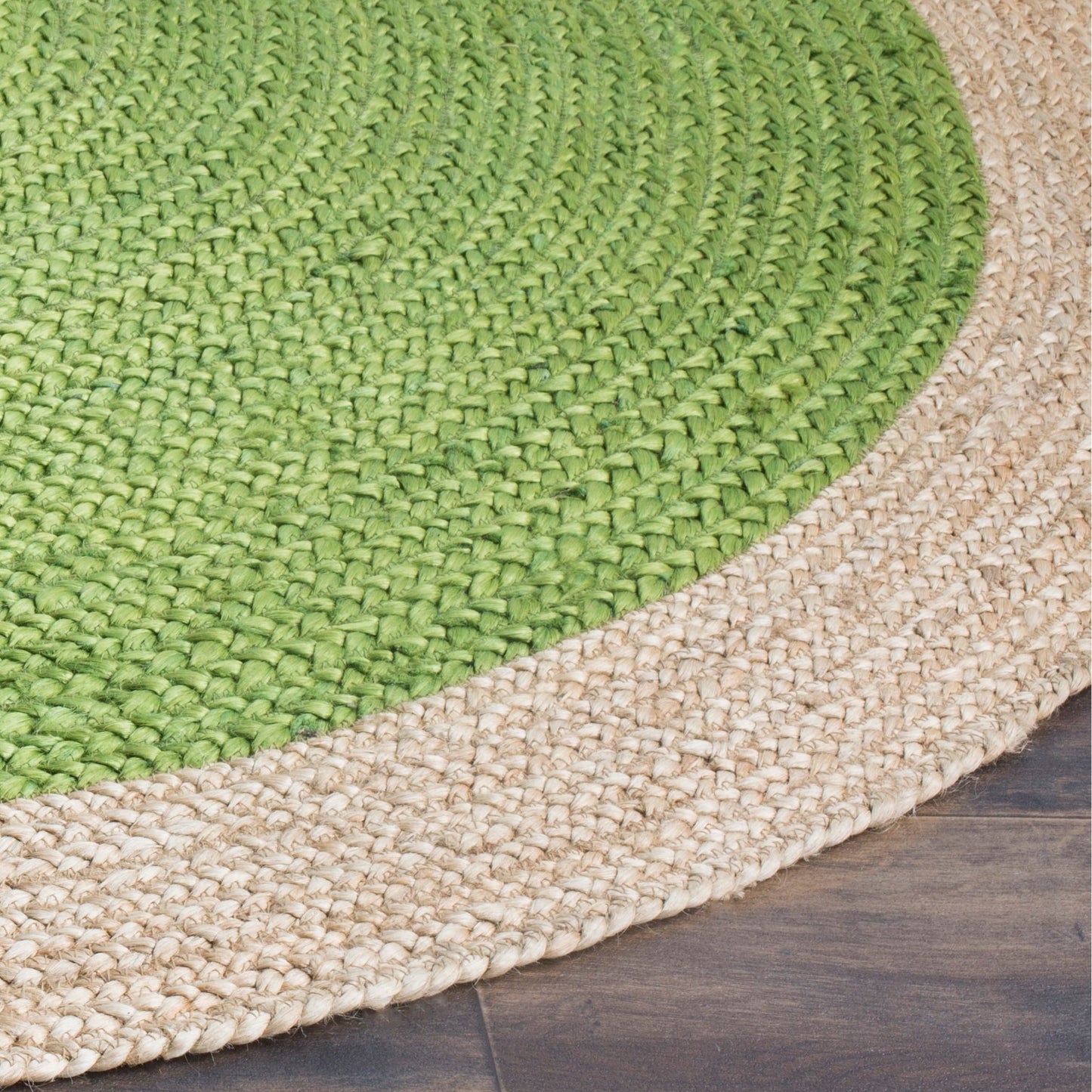 Tapis rond en jute à bordure Jolette en fibres naturelles fait main SAFAVIEH