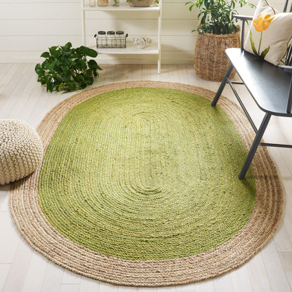 Tapis rond en jute à bordure Jolette en fibres naturelles fait main SAFAVIEH