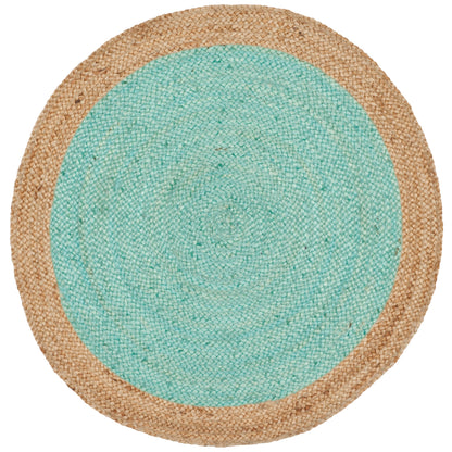 Tapis rond en jute à bordure Jolette en fibres naturelles fait main SAFAVIEH