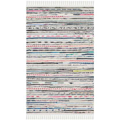 Tapis en coton à rayures fines fait main SAFAVIEH