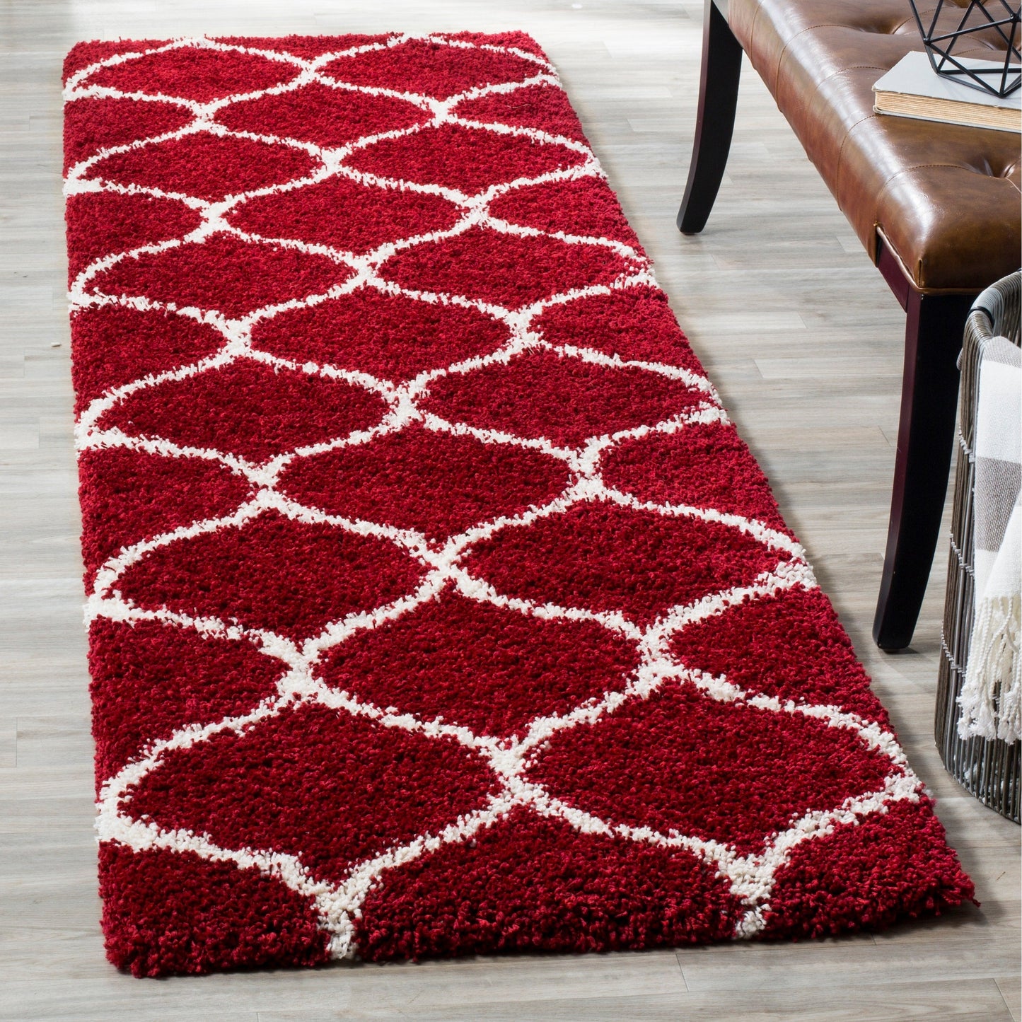 Tapis SAFAVIEH Hudson Shag Pushpa Trellis de 5 cm d'épaisseur