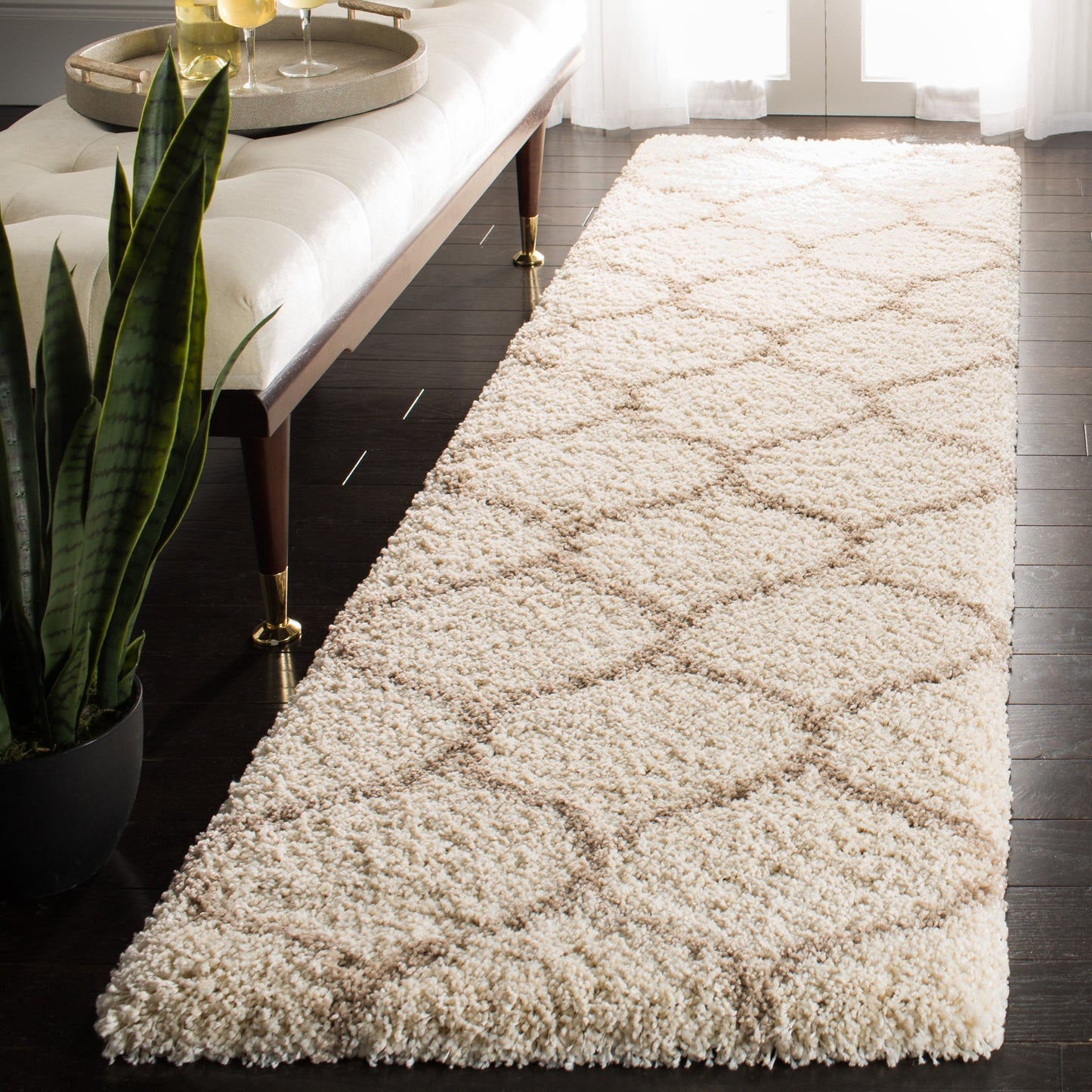 Tapis SAFAVIEH Hudson Shag Pushpa Trellis de 5 cm d'épaisseur