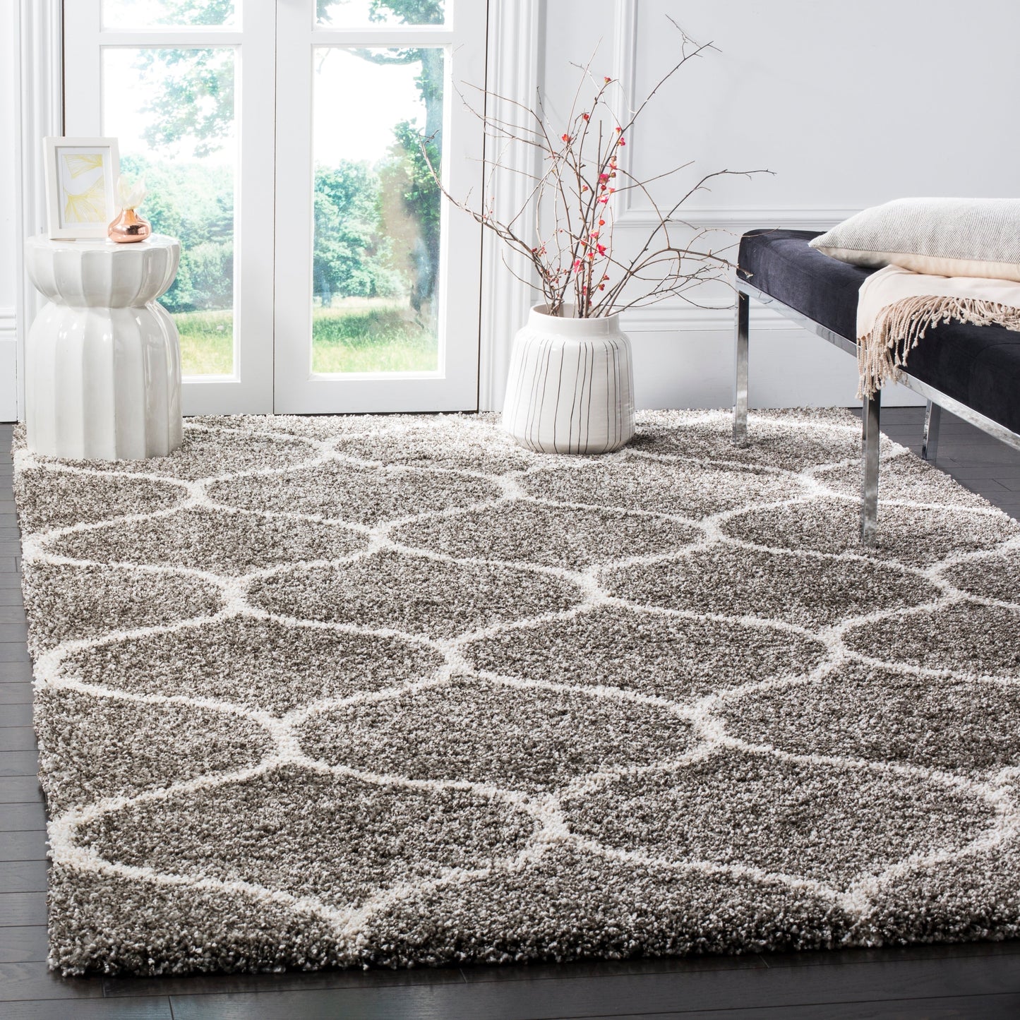 Tapis SAFAVIEH Hudson Shag Pushpa Trellis de 5 cm d'épaisseur