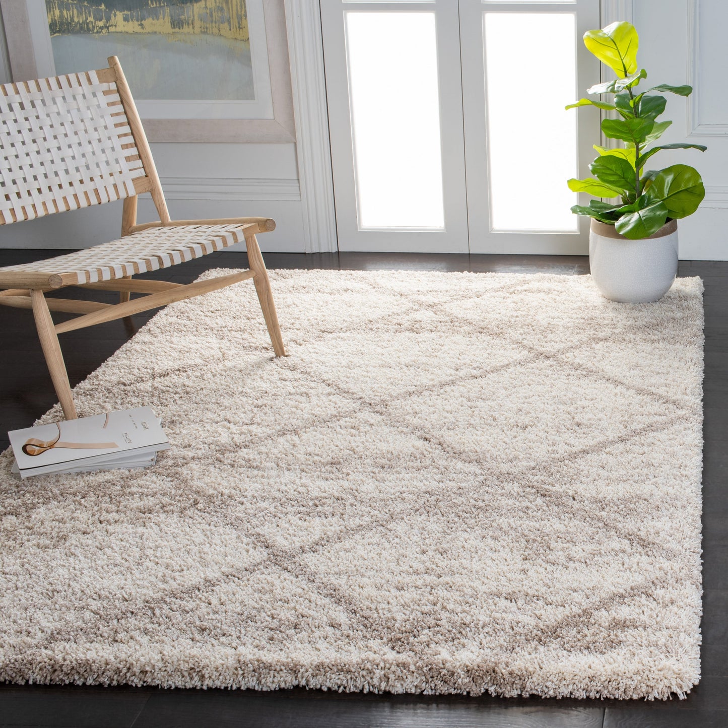 Tapis SAFAVIEH Hudson Shag Raili Diamond Trellis de 5 cm d'épaisseur