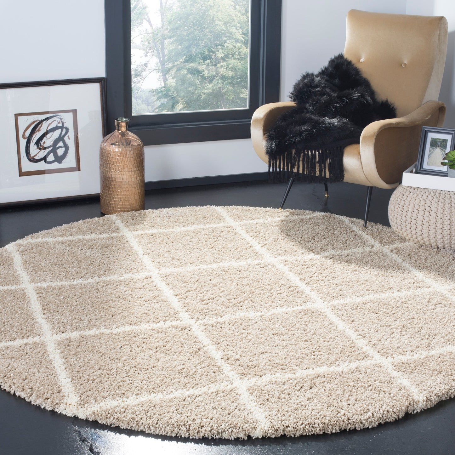 Tapis SAFAVIEH Hudson Shag Raili Diamond Trellis de 5 cm d'épaisseur