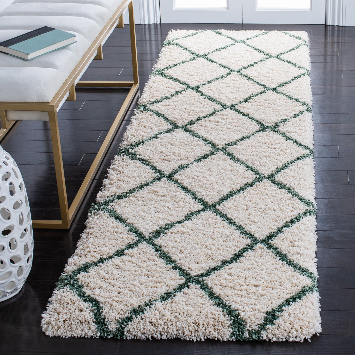 Tapis SAFAVIEH Hudson Shag Raili Diamond Trellis de 5 cm d'épaisseur