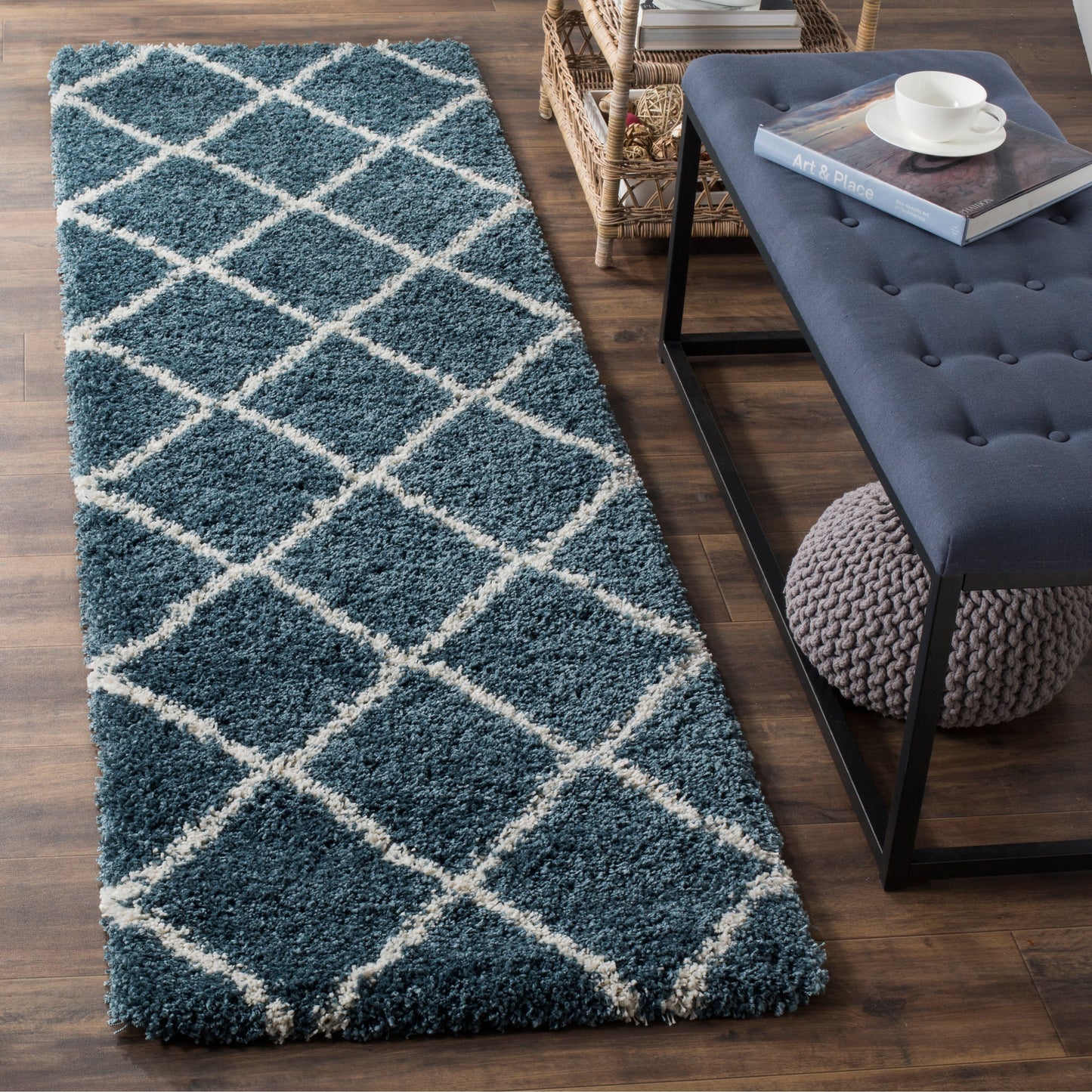 Tapis SAFAVIEH Hudson Shag Raili Diamond Trellis de 5 cm d'épaisseur