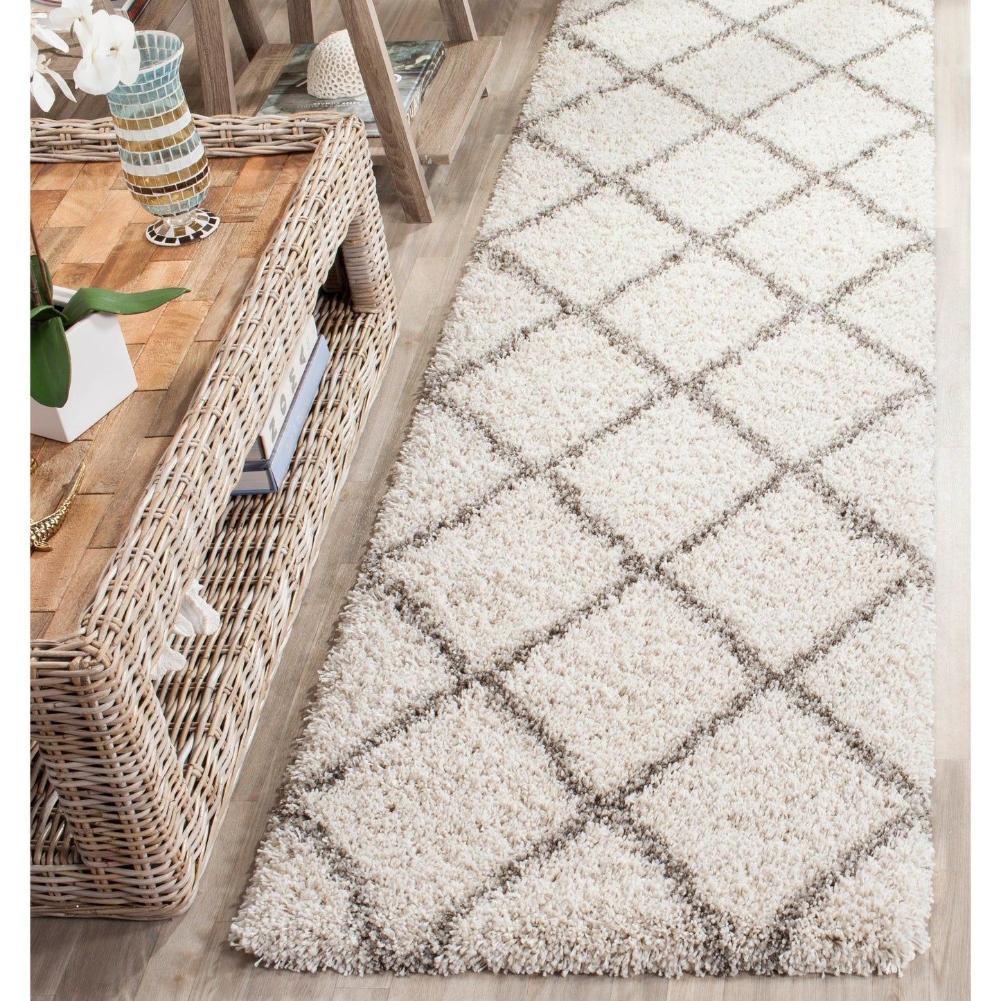 Tapis SAFAVIEH Hudson Shag Raili Diamond Trellis de 5 cm d'épaisseur