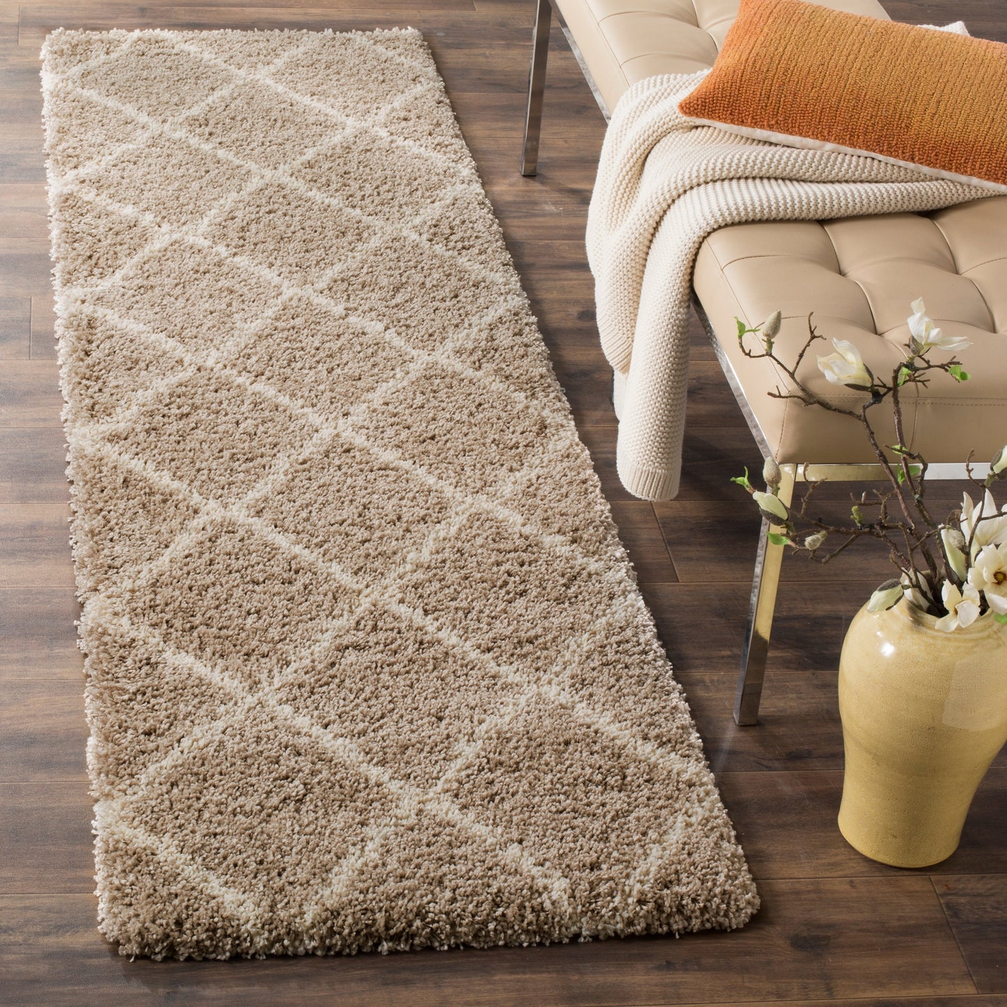 Tapis SAFAVIEH Hudson Shag Raili Diamond Trellis de 5 cm d'épaisseur