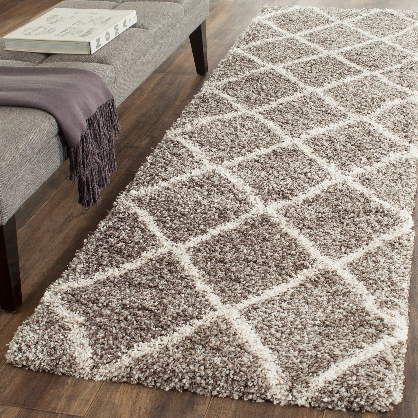 Tapis SAFAVIEH Hudson Shag Raili Diamond Trellis de 5 cm d'épaisseur