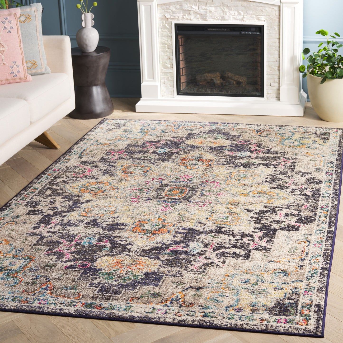 SAFAVIEH Tapis Madison Katelijne Boho médaillon vieilli
