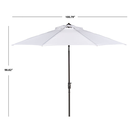 Parasol de terrasse SAFAVIEH Rieta en aluminium, inclinable et à manivelle, 2,74 m (9 pi), base non incluse