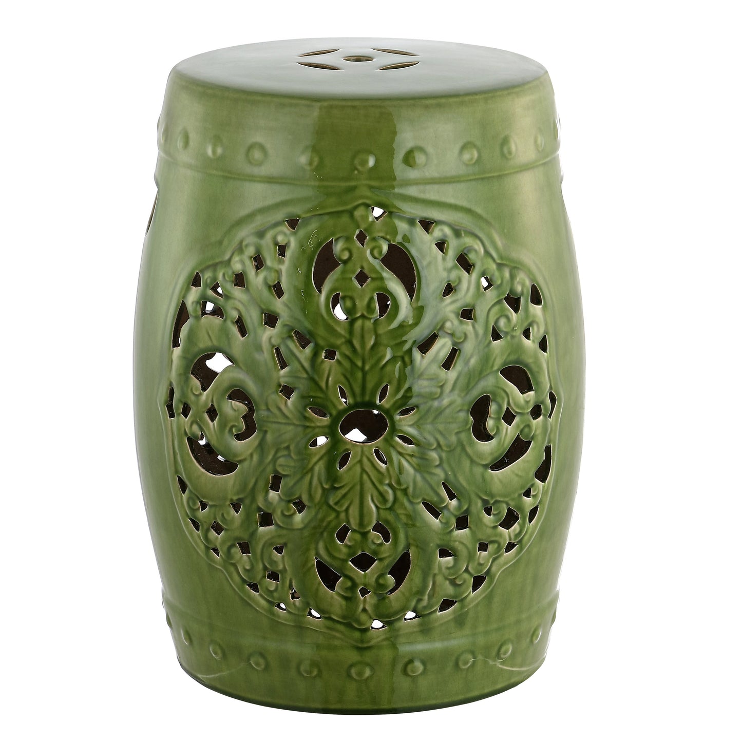 Tabouret de jardin décoratif en céramique blanche antique SAFAVIEH Sharareh