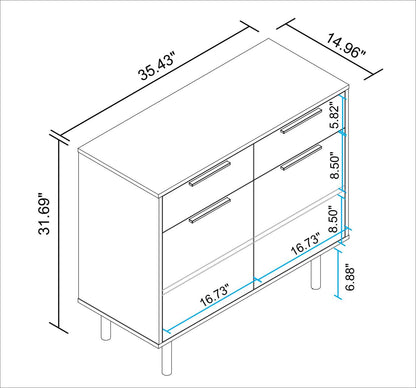 Liam Serveur - Blanc |Desserte Liam - blanche