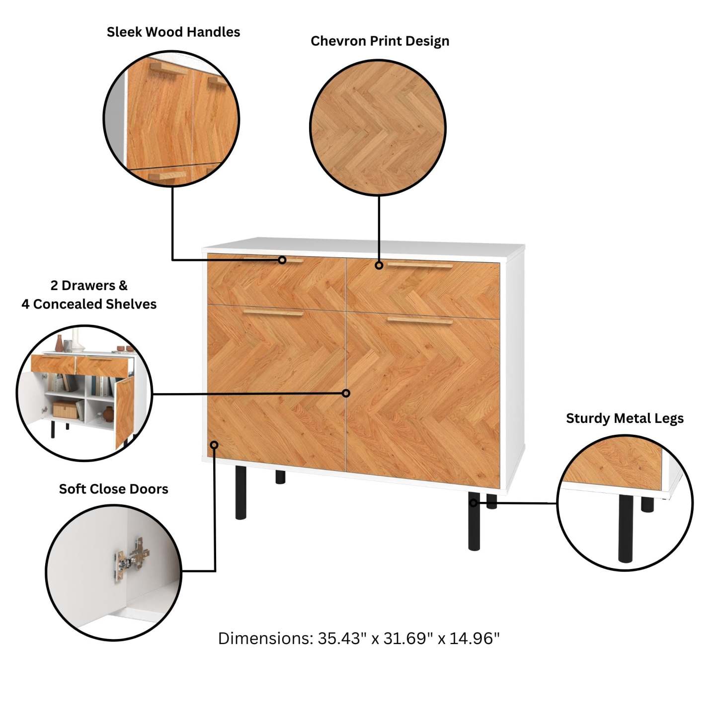 Liam Serveur - Blanc |Desserte Liam - blanche