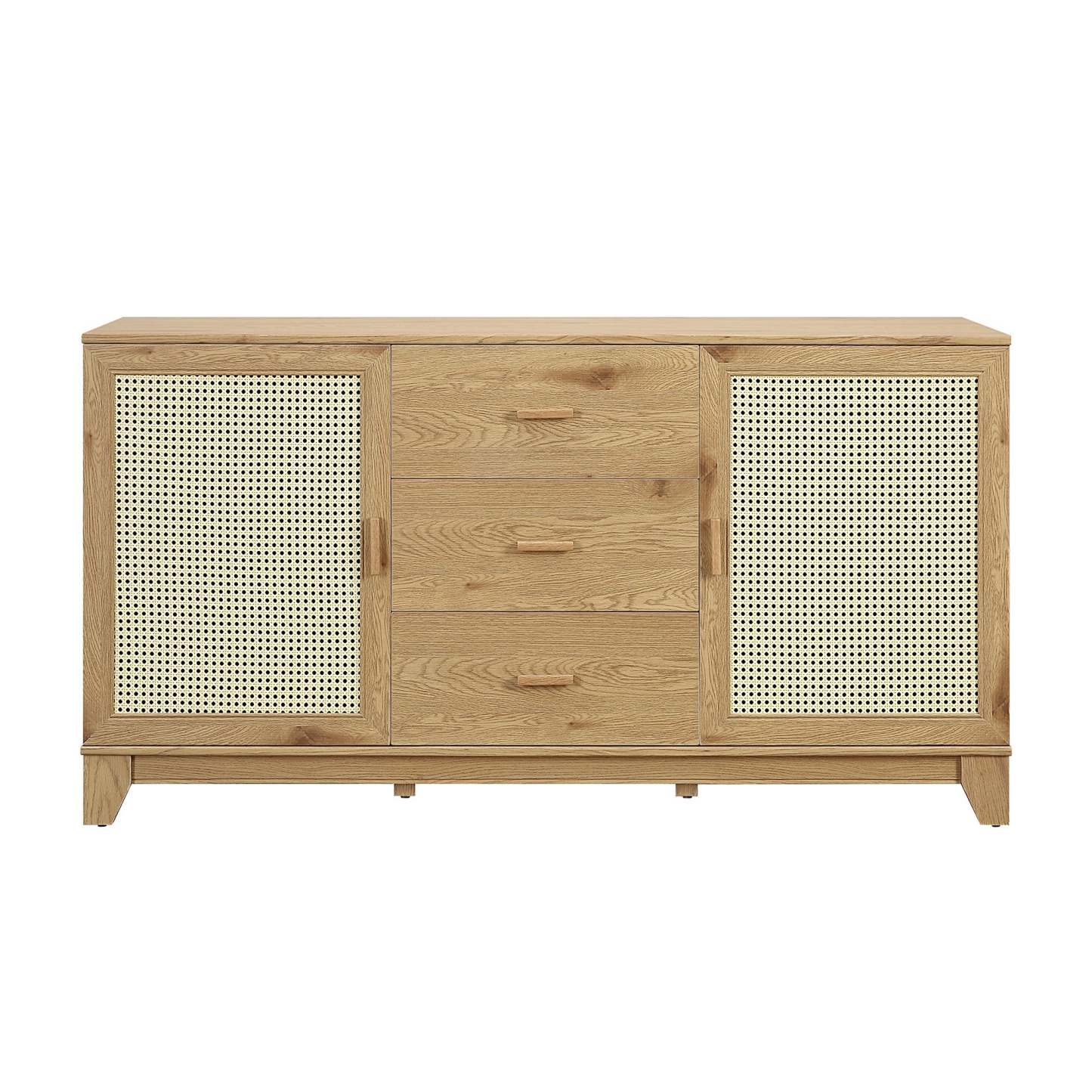 Manhattan Comfort Sheridan 59.05" Modern Cane Sideboard with Adjustable Sheriders - Natural|Desserte moderne Sheridan de Manhattan Comfort de 59,05 po avec roseau et tablettes réglables - naturelle