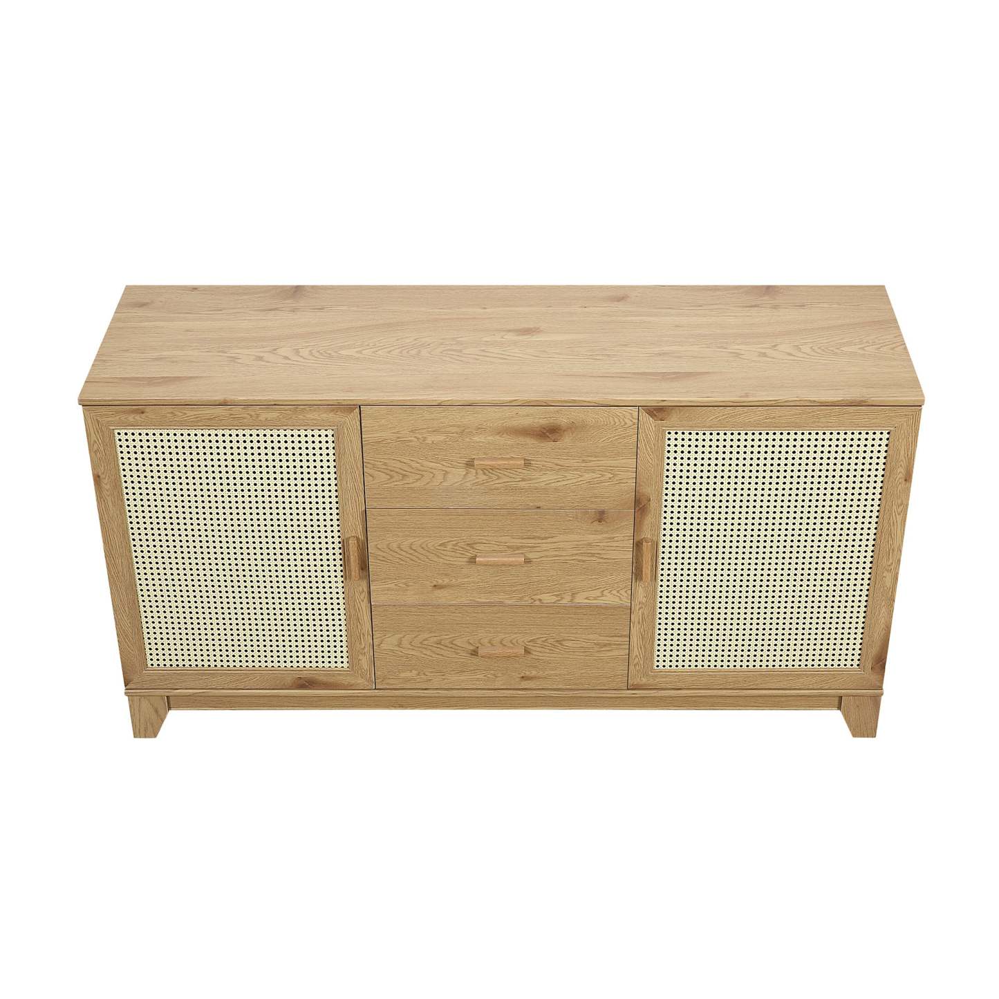 Manhattan Comfort Sheridan 59.05" Modern Cane Sideboard with Adjustable Sheriders - Natural|Desserte moderne Sheridan de Manhattan Comfort de 59,05 po avec roseau et tablettes réglables - naturelle