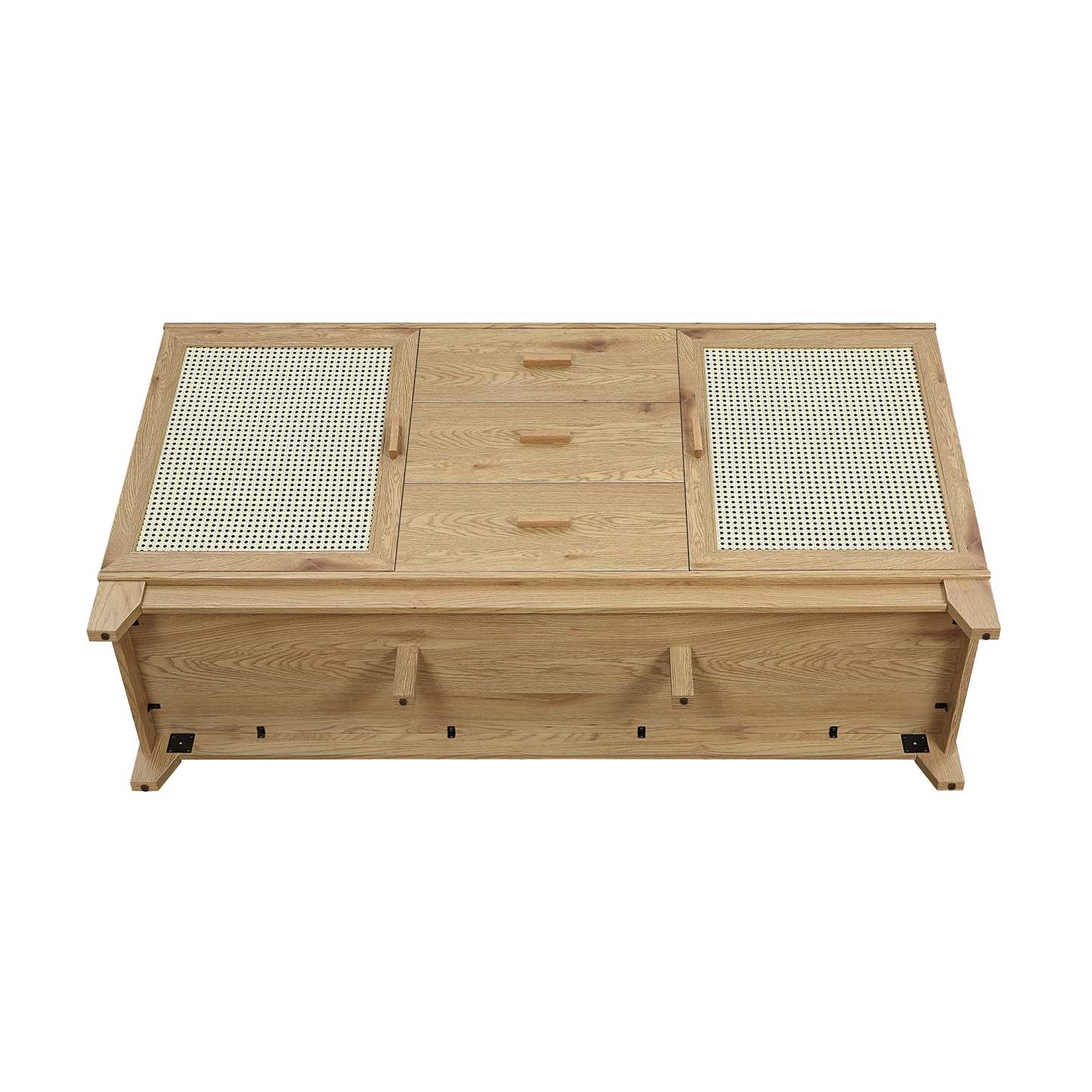 Manhattan Comfort Sheridan 59.05" Modern Cane Sideboard with Adjustable Sheriders - Natural|Desserte moderne Sheridan de Manhattan Comfort de 59,05 po avec roseau et tablettes réglables - naturelle