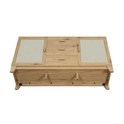 Manhattan Comfort Sheridan 59.05" Modern Cane Sideboard with Adjustable Sheriders - Natural|Desserte moderne Sheridan de Manhattan Comfort de 59,05 po avec roseau et tablettes réglables - naturelle