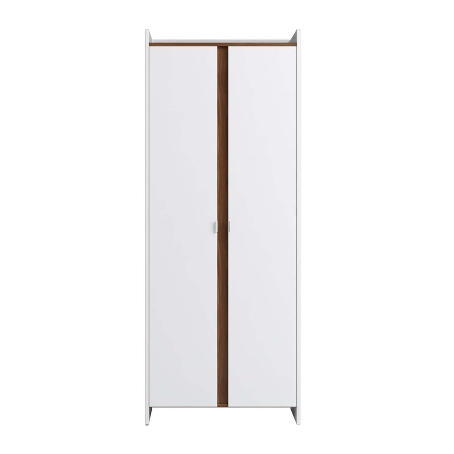 Manhattan Comfort Mid-Century Modern Ratzer Storage Cabinet with 11 Shelves - White &amp; Brown|Armoire de rangement Ratzer de Manhattan Comfort de style moderne du milieu du 20e siècle avec 11 tablettes - blanche et brune
